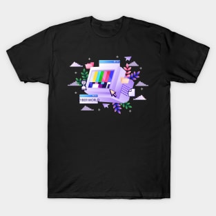 Retro Computer Cyber World T-Shirt